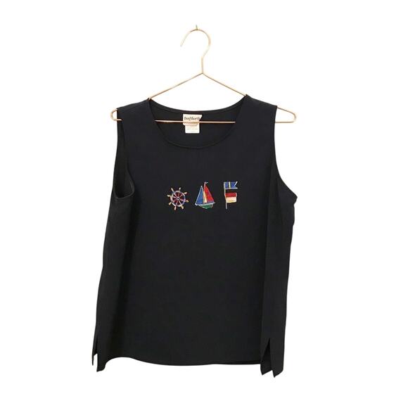 BonWorth Tops - BonWorth Nautical Sailboat sleeveless Blouse - Small Petite